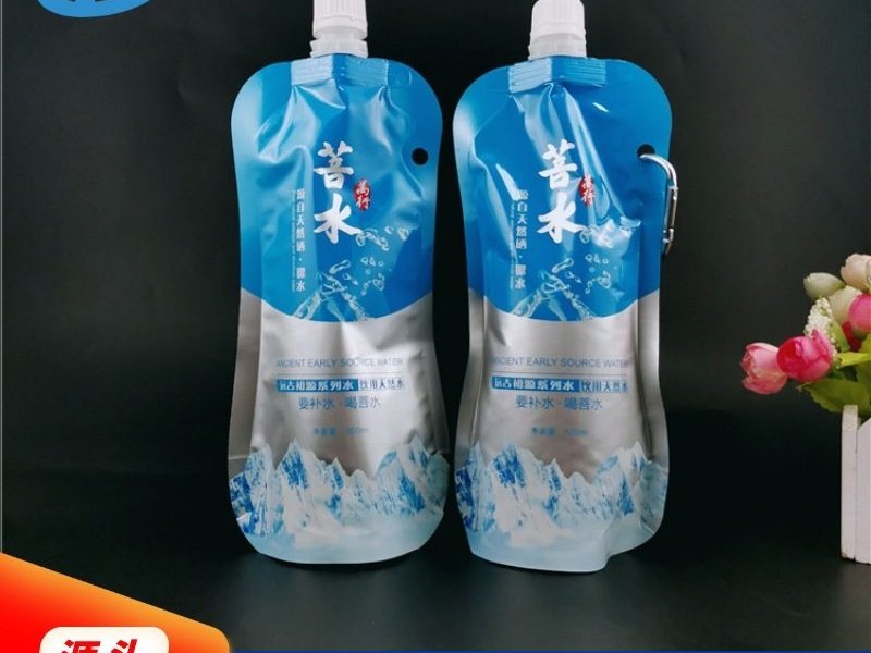 Custom Stand-Up Liquid Pouch with Spout for Mineral Water & Juice