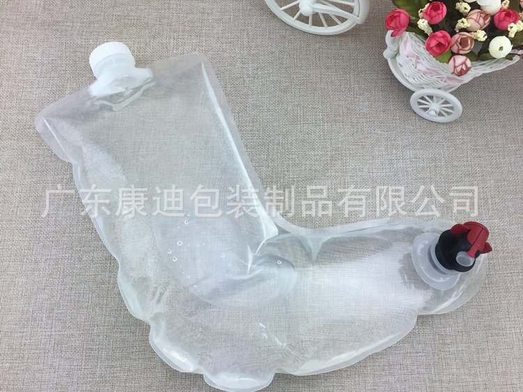 3L Sock-Shaped Wine Valve Bag with Hanging Clip for Liquid Food Packaging