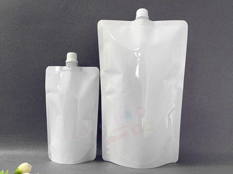 Custom Printed Milky White PE Stand-Up Spout Pouch for Hand Sanitizer Refill