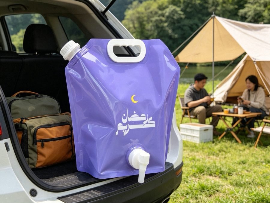 Custom Valve Spout Water Bags with Tap, 5L to 10L Foldable Food-Grade Pouches