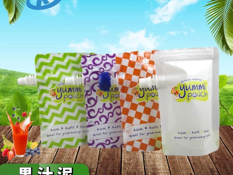 Stand-Up Spouted Pouches with Zipper for Kids' Fruit Puree and Baby Liquid Food