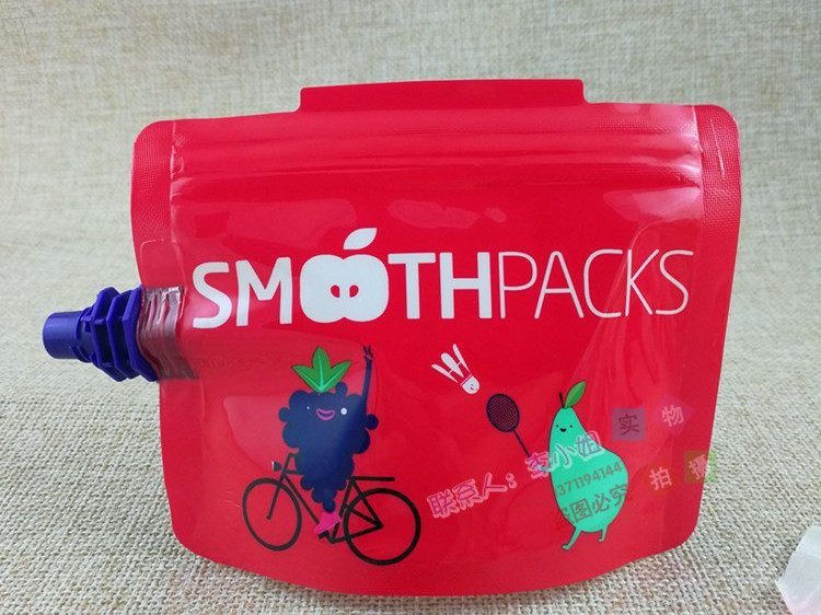 Irregular Stand-Up Zipper Pouches with Double Zipper and Mushroom-Cap Spout for Kids' Puree