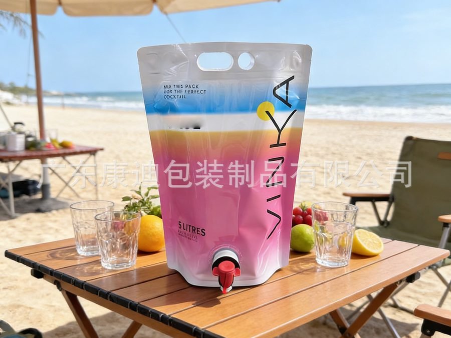 5L Stand-Up Valve Pouch with Dispensing Tap for Juice & Beverage Packaging