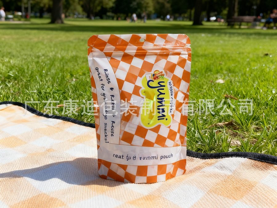 Three-Side Seal Stand-Up Zipper Bags for Candy and Snack Packaging