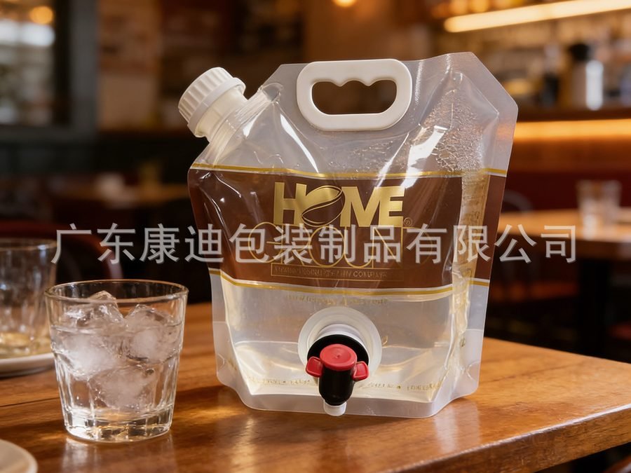 Reusable Handheld Valve Pouch with Tap Spout for Beverage Packaging