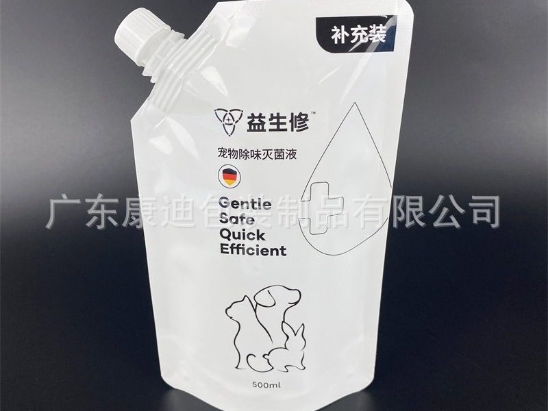 Custom Light-Blocking 500ml Pet Disinfectant Liquid Pouch with Spout